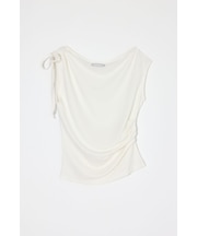 ASYMMETRY NECK RIBBON トップス