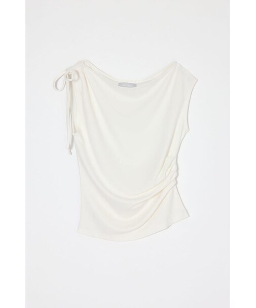 ASYMMETRY NECK RIBBON トップス
