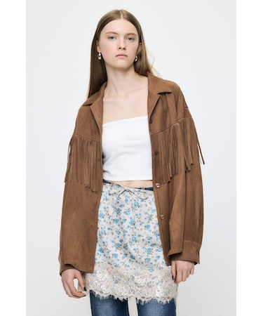 F／SUEDE FRINGE シャツ