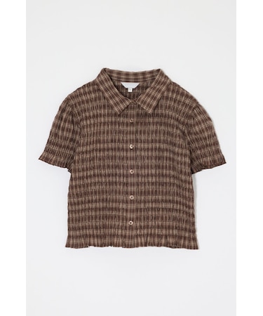 PLAID SHIRRING シャツ