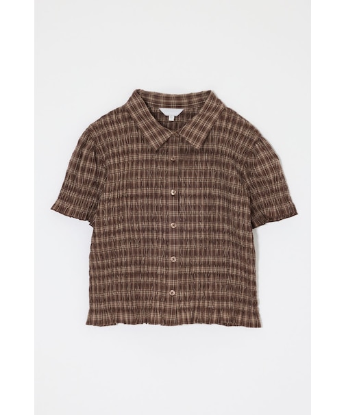 PLAID SHIRRING シャツ