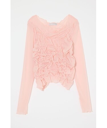 SHIRRING SHEER L/S Tシャツ