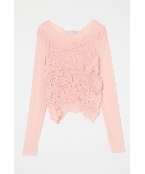 SHIRRING SHEER L/S Tシャツ