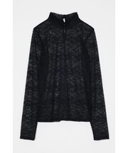 ES LACE HI NECK トップス