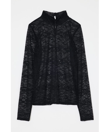ES LACE HI NECK トップス
