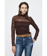 ES LACE HI NECK トップス