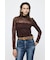 ES LACE HI NECK トップス