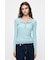 ES SHEER HENRY NECK KNIT トップス