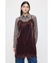WASHER VELOUR SLIP MINI ドレス