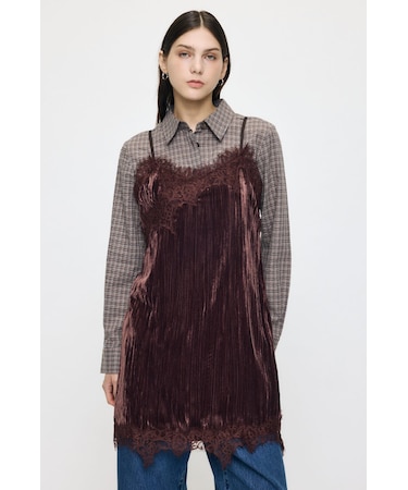 WASHER VELOUR SLIP MINI ドレス