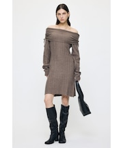 KNIT OFF SHOULDER MINI ドレス