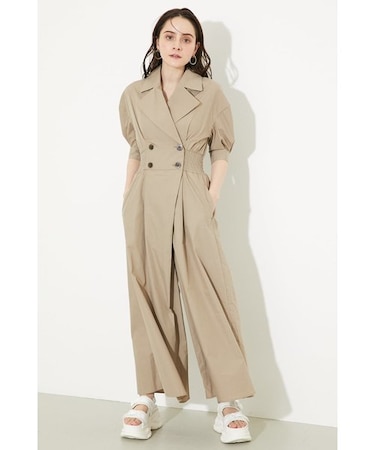 テーラーカラーフレアロンパース