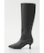 スクエアトゥスリムロングブーツ