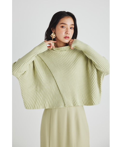 ラップデザインオーバーニットTOPS