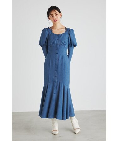 ボリュームスリーブビスチェパターンマーメイドOP