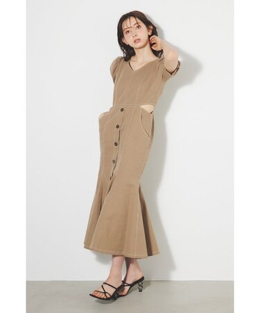 オープンウエストカラーDENIM OP