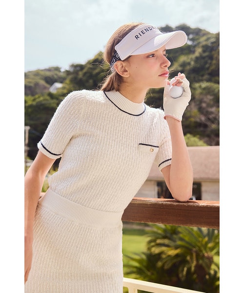 リエンダゴルフ　RIENDA GOLFニット　白　M RIENDA GOLF(リエンダ ゴルフ)より 2026 Spring&Summer新作発売開始