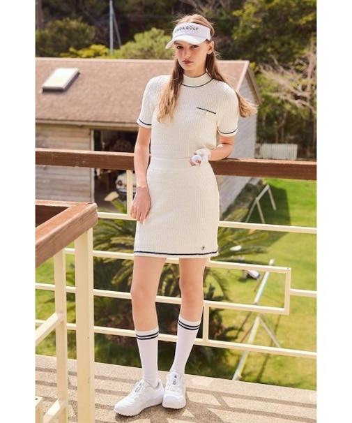 【RIENDA GOLF】ニットツイードタイトJW／SK