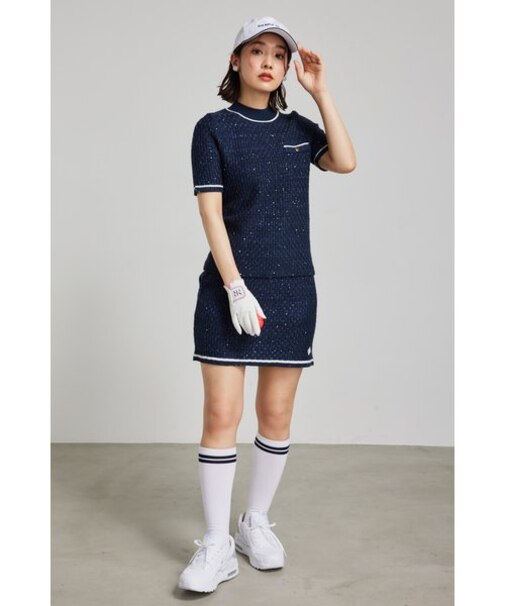 【RIENDA GOLF】ニットツイードタイトJW／SK