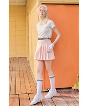 【RIENDA GOLF】サイドプリーツウエストロゴSK