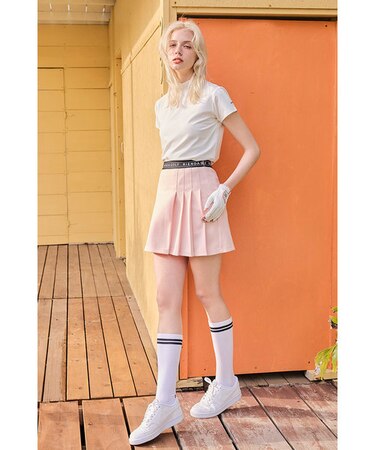 【RIENDA GOLF】サイドプリーツウエストロゴSK