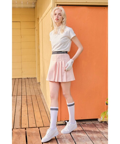 【RIENDA GOLF】サイドプリーツウエストロゴSK