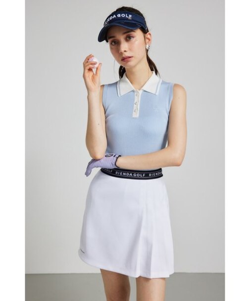 【RIENDA GOLF】ノースリコンパクトニットTOP