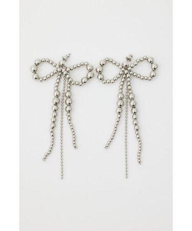 メタリックリボンピアス