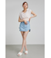 サイドカットデニムショートパンツ