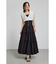 ウェストシャーリングタックデザインフレアスカート