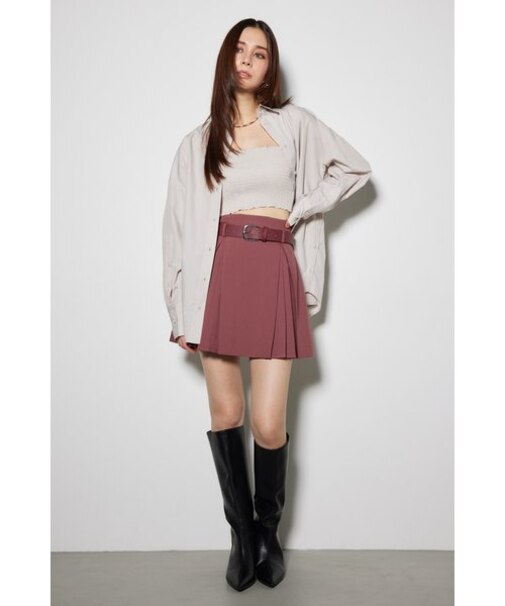 タックプリーツベルト付きスコショートパンツ