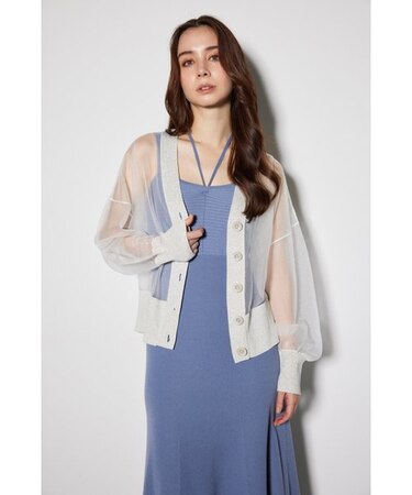 2WAYシースルーニットカーデ