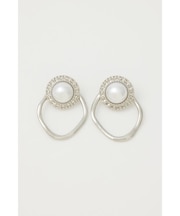 2WAYビッグフェイクパールピアス