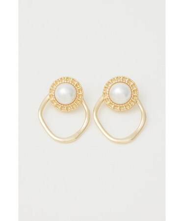 2WAYビッグフェイクパールピアス