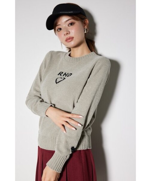 【RIENDA GOLF】バストロゴモールニットトップス