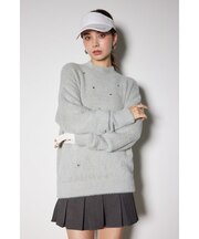 【RIENDA GOLF】ハートビーズシャギーニットトップス