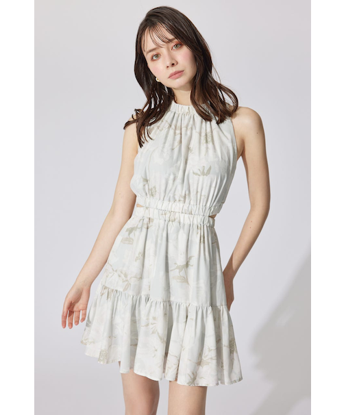【AKB48 千葉恵里さん着用・女神ワンピ】ホルターネックギャザーミニフレアワンピース