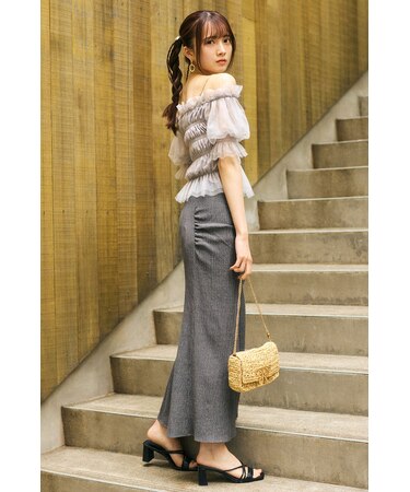 【AKB48 水島美結さん着用】ギャザーマーメイドジャストウエストスカート