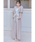 リネンライクワイドタックベルト付きパンツ