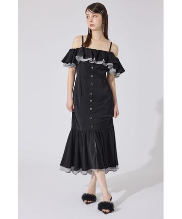 バイカラーオフショルマーメイドワンピース