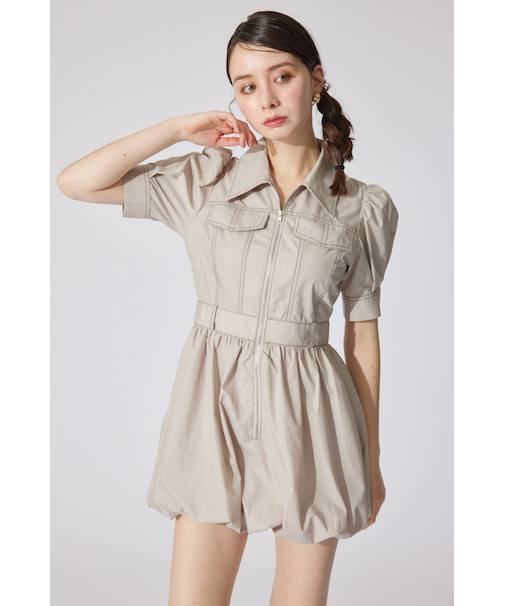 フロントジップバルーンミニロンパース