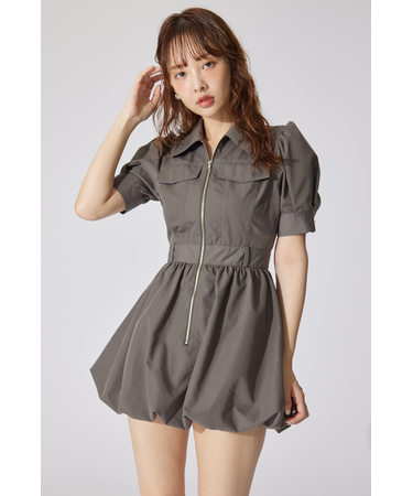 フロントジップバルーンミニロンパース