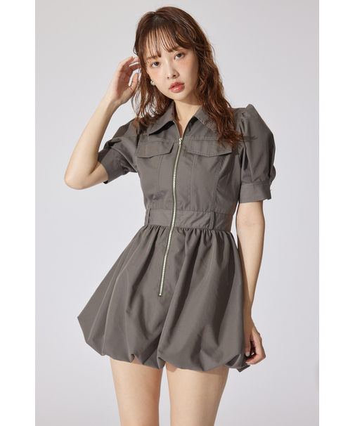 フロントジップバルーンミニロンパース