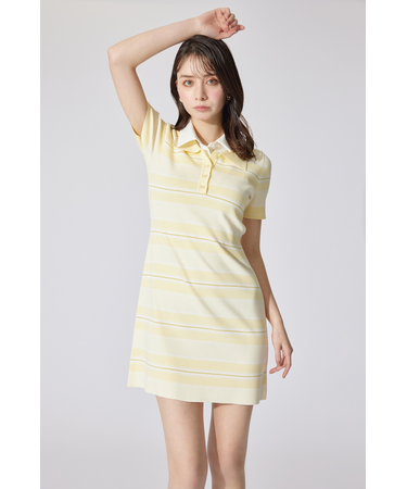 ダブルカラーニットワンピース