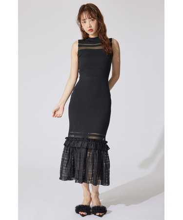 【AKB48 千葉恵里さん着用】ティアードフリルシアーマーメイドニットワンピース