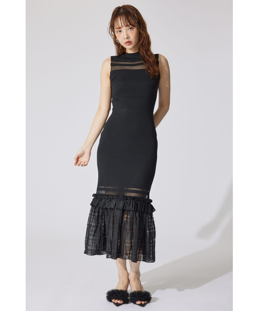 【AKB48 千葉恵里さん着用】ティアードフリルシアーマーメイドニットワンピース