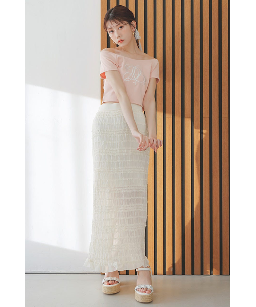 【AKB48 千葉恵里さん着用】シャーリングカットフリルスカート