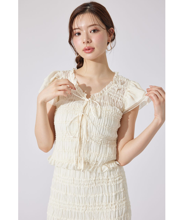 【AKB48 千葉恵里さん着用】シャーリングカットトップス