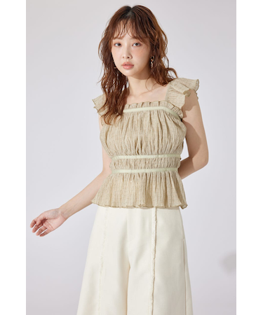 フリルギャザートップス