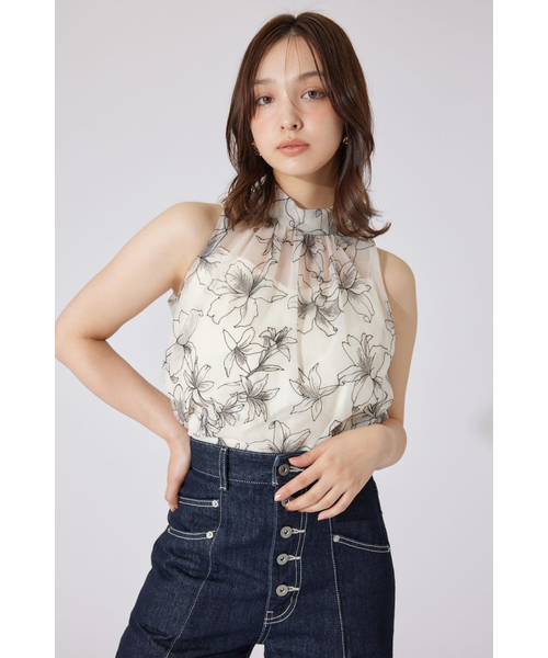 DOLCE&GABBANA ボウタイブラウス エンブロイダリーレース 切替 黒 DOLCE&GABBANA ボウタイブラウス エンブロイダリーレース 切替